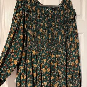 Torrid Green Floral Blouse